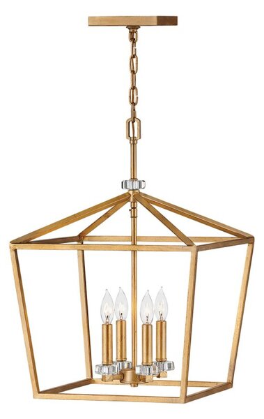 Quintiesse QN-STINSON-4P-L-DBR Stinson Large Ceiling Light In Distressed Brass Finish