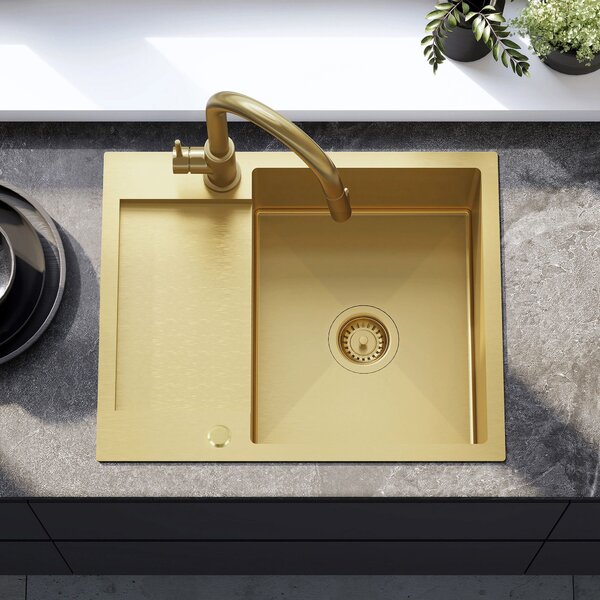 Stainless steel sink Paul BRUSH GOLD