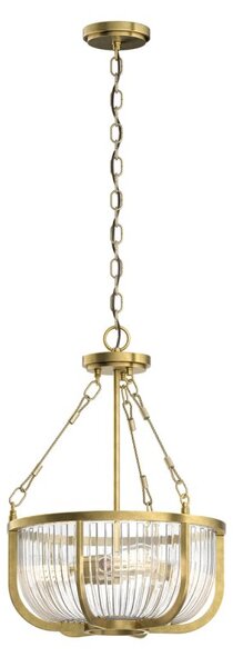 Quintiesse QN-ROUX3-NBR Roux 3 Light Ceiling Light In Natural Brass Finish