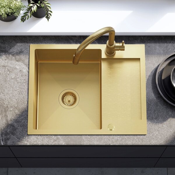 Stainless steel sink Paul BRUSH GOLD