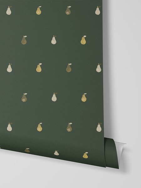 Fern Green Pears Wallpaper | Default | Piglet in Bed