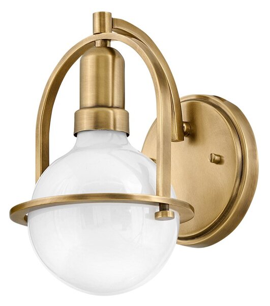 Quintiesse QN-SOMERSET1-HB Somerset Single Wall Light In Heritage Brass With Opal Lamp Bulb