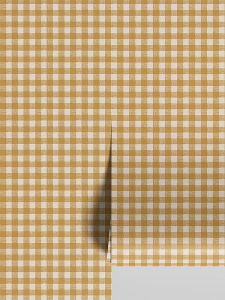 Honey Gingham Wallpaper | Default | Piglet in Bed