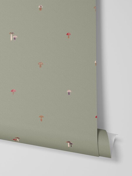 Lichen Green Mushrooms Wallpaper | Default | Piglet in Bed