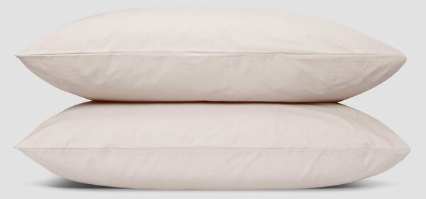 Parchment Washed Cotton Percale Pillowcases (Pair) | Square | Piglet in Bed