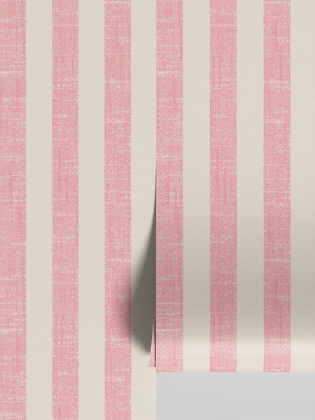 Pink Bloom Pembroke Stripe Wallpaper | Default | Piglet in Bed