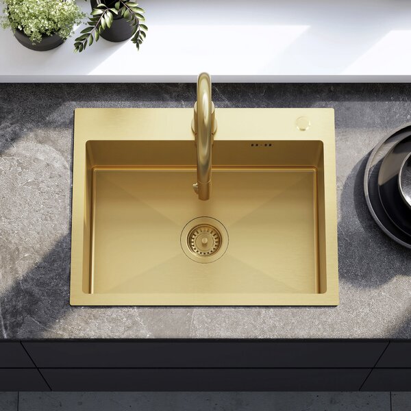 Stainless steel sink Liam BRUSH GOLD