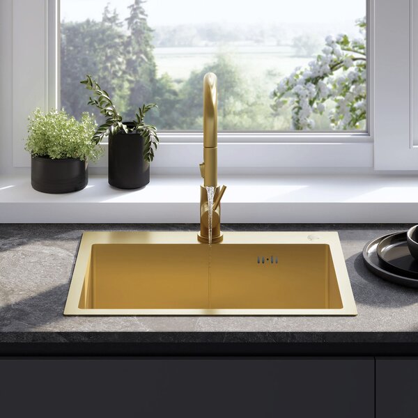 Stainless steel sink Liam BRUSH GOLD