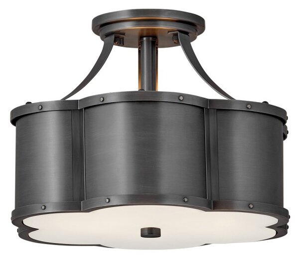 Quintiesse QN-CHANCE-SF-S-BLB Chance Semi Flush Ceiling Light In Blackened Brass Finish
