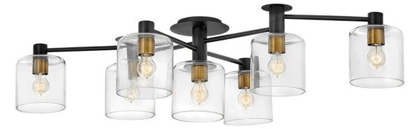 Quintiesse QN-AXEL7-BK Axel 7 Light Semi Flush Ceiling Light In Black Finish