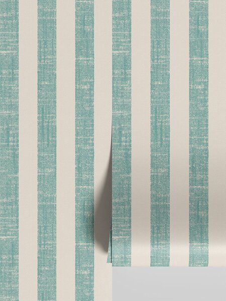 Wasabi Pembroke Stripe Wallpaper | Default | Piglet in Bed