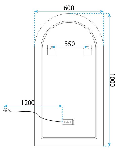 Mirror LED 60x100cm DART GOLD