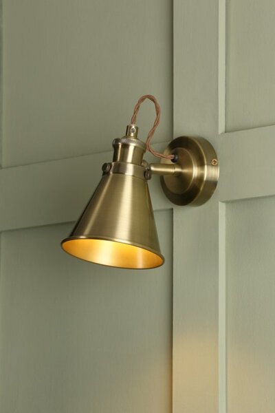 Laura Ashley LA3756155-Q Rufus 1 Light Single Spotlight Light In Antique Brass Finish