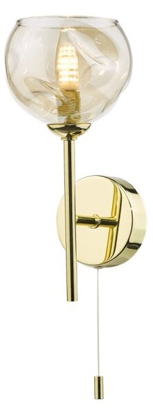 Dar Lighting Cohen Wall Light In Polished Gold Finish With Champagne Glass COH0735-16
