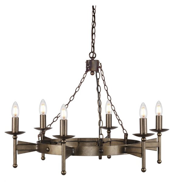CW6 Cromwell 6 Light Wrought Iron Chandelier