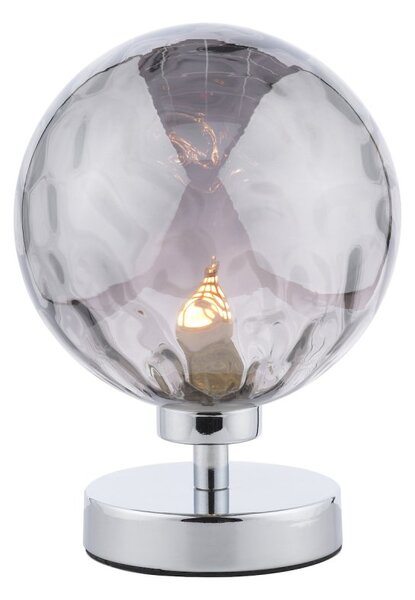 Dar Lighting Esben Table Lamp In Polished Chrome Finish With Smoked Dimpled Glass ESB4150-10
