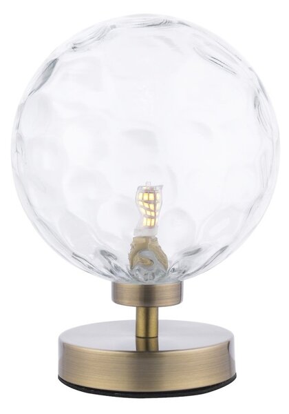 Dar Lighting Esben Table Lamp In Antique Brass Finish With Clear Dimpled Glass ESB4175-12