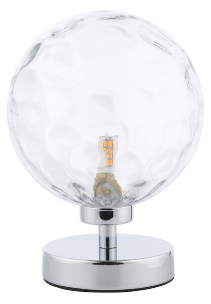 Dar Lighting Esben Table Lamp In Polished Chrome Finish With Clear Dimpled Glass ESB4150-12
