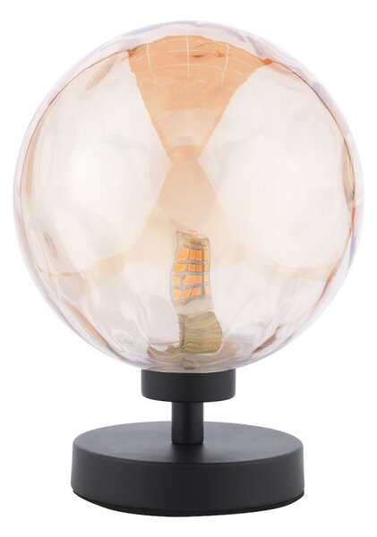 Dar Lighting Esben Table Lamp In Matt Black Finish With Round Champagne Dimpled Glass ESB4122-11