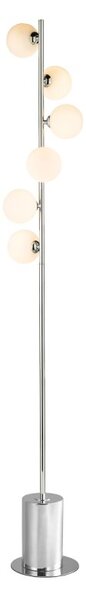 Dar Lighting Spiral 6 Light Floor Lamp In Polished Chrome With Round Opal Glass SPI4950-02