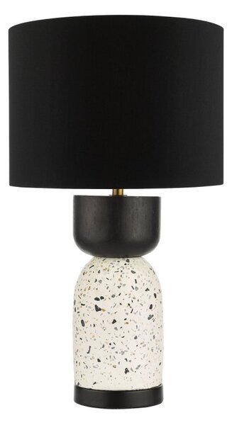 Dar Lighting Roja Terrazzo Table Lamp With Black Cotton Shade ROJ4255