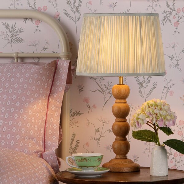 Laura Ashley Maria Wooden Table Lamp Base Only With Antique Brass Detail LA3756212-Q