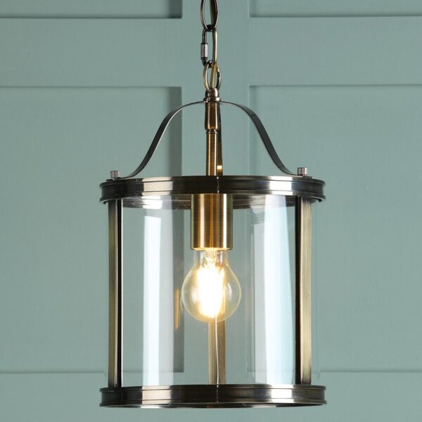 Laura Ashley Harrington Ceiling Pendant Lantern In Antique Brass Finish LA3756217-Q
