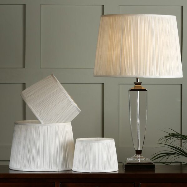 Laura Ashley Hemsley Pleated Silk Empire Drum Shade In Cream 35cm LA3756306-Q