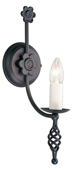 Elstead Belfry BY1 Single Wall Light In Black Wrought Iron