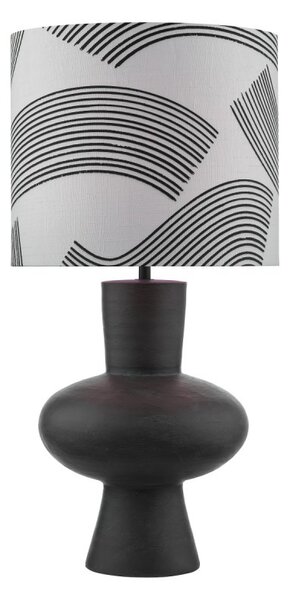 Dar Lighting Miho Table Lamp In Black Finish With Cream Linen Shade