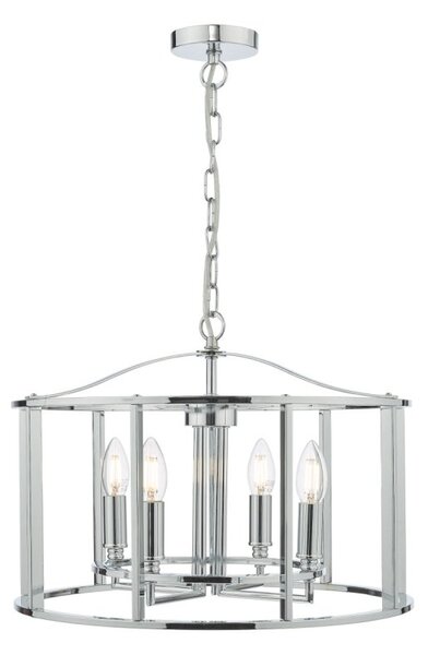 Dar Lighting Myka 4 Light Ceiling Pendant Light In Polished Chrome Finish