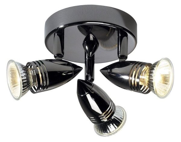 Dar GEM7667 Gemini Black Chrome 3 Light Plate LED Spotlight