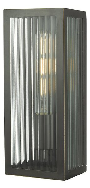 Dar Lighting Keegan Solid Brass Small Bathroom Wall Light In Bronze Finish IP44