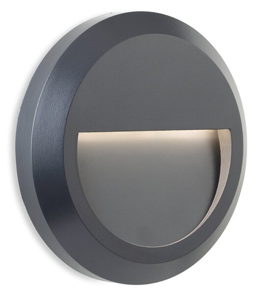 Firstlight 3839GP Enzo LED Resin Outdoor Wall And Step Light In Graphite - Round IP65