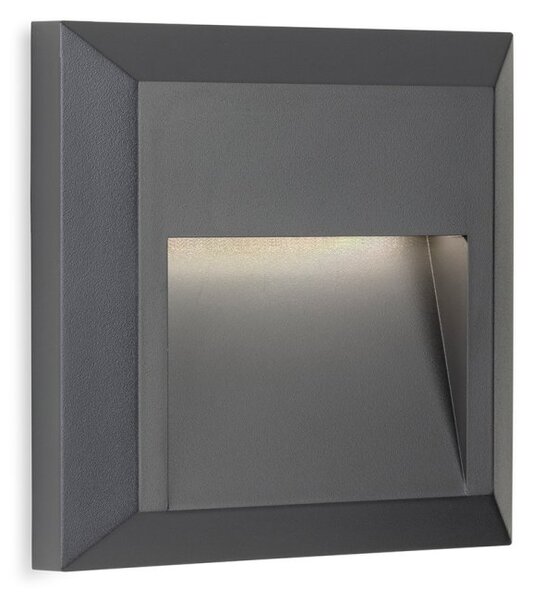 Firstlight 3838GP Enzo LED Resin Outdoor Wall And Step Light In Graphite - Square IP65