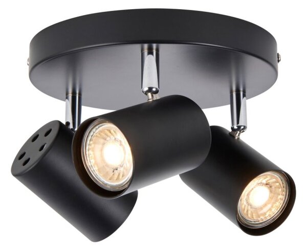 Saxby Lighting 101334 Arezzo 3 Light Plate Ceiling Spotlight in Matt Black Finish