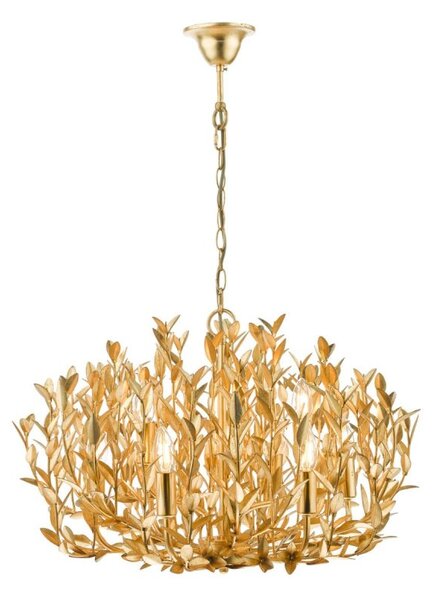 Dar Gold Lighting Silvius 9 Light Ceiling Pendant Light In Gold Leaf Finish