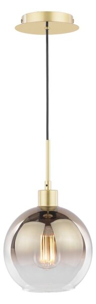 Dar Lighting Lycia Ceiling Pendant Light In Satin Gold With Gold Ombre Glass