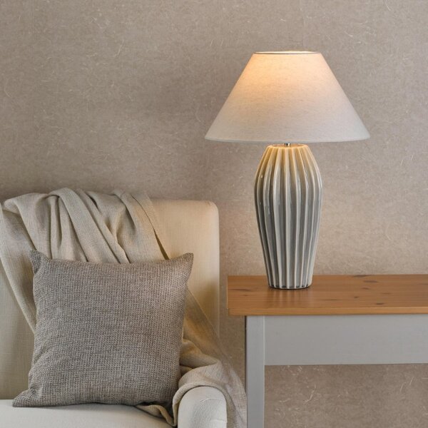 Dar Lighting Rosario Crackle Glaze Table Lamp In Grey Finish - Base Only