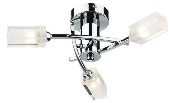 Dar MOR0350 Morgan 3 Light Chrome Semi Flush Fitting