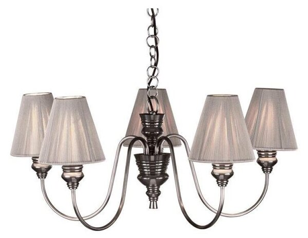David Hunt Lighting DOR0567 Doreen 5 Light Pewter Pendant Ceiling Light