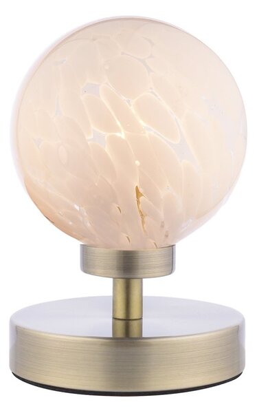 Dar Lighting Esben Table Lamp In Antique Brass With Confetti Glass