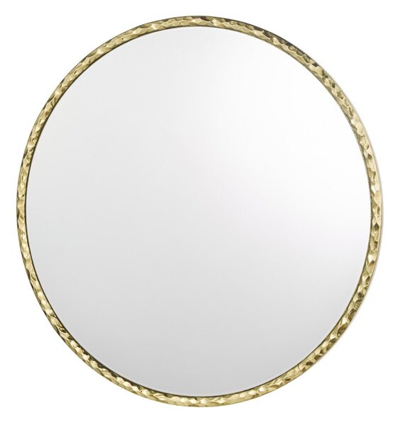 Dar Lighting Jinelle Round Mirror In Textured Gold Finish 80cm