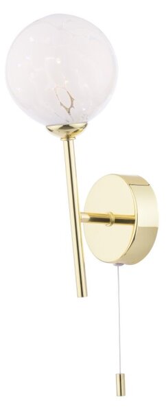 Dar Lighting Cohen Wall Light In Polished Gold With Confetti Glass