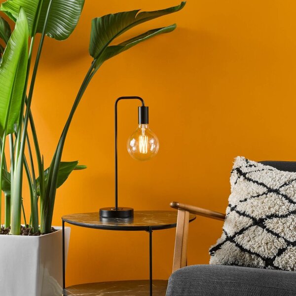 Dar Lighting Dena Table Lamp In Matt Black Finish