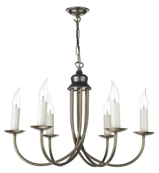 David Hunt Lighting BEM0658 Bermuda Aged Brass 6 Light Pendant