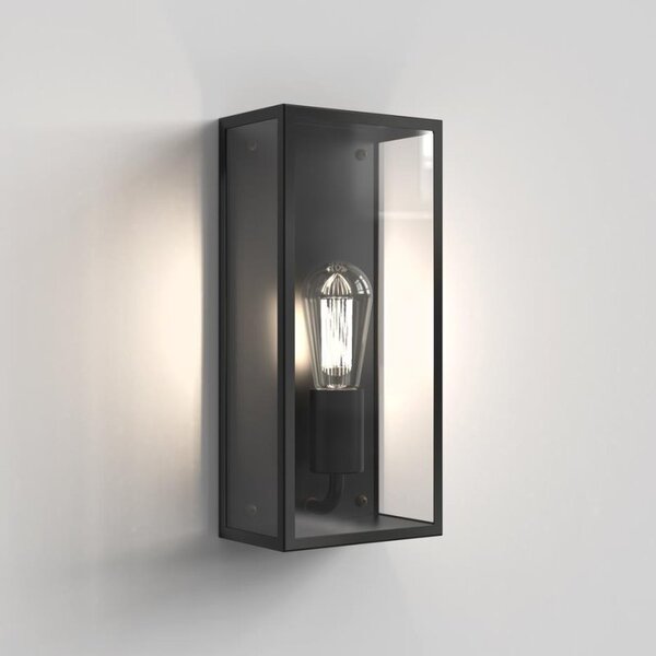 Messina 160 II Outdoor Wall Light In Textured Black Finish With Clear Glass 1183031