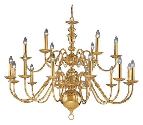 Franklite Delft 18 Light Large Polished Brass Chandelier CO41718PB