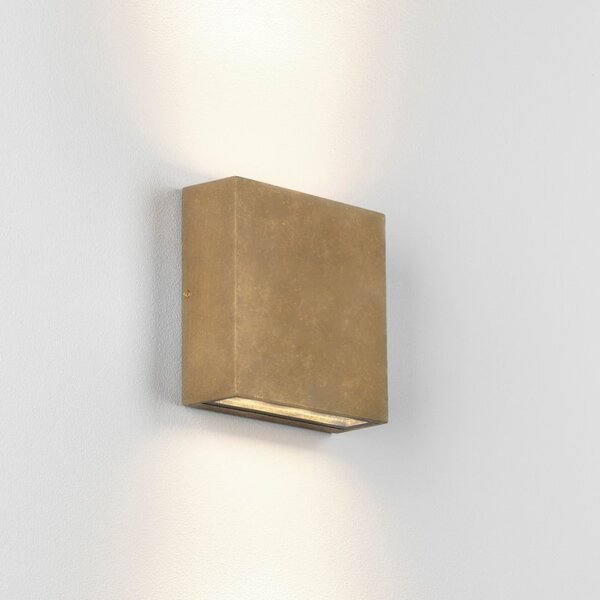 Astro 1331013 Elis Twin LED Outdoor Wall Light In Solid Brass Finish IP54