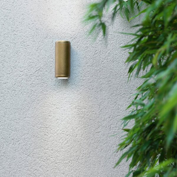 Astro 1375010 Jura Twin Outdoor Wall Light In Satin Brass Finish IP44